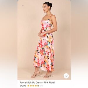 Posse Midi Slip Dress - Pink Floral
